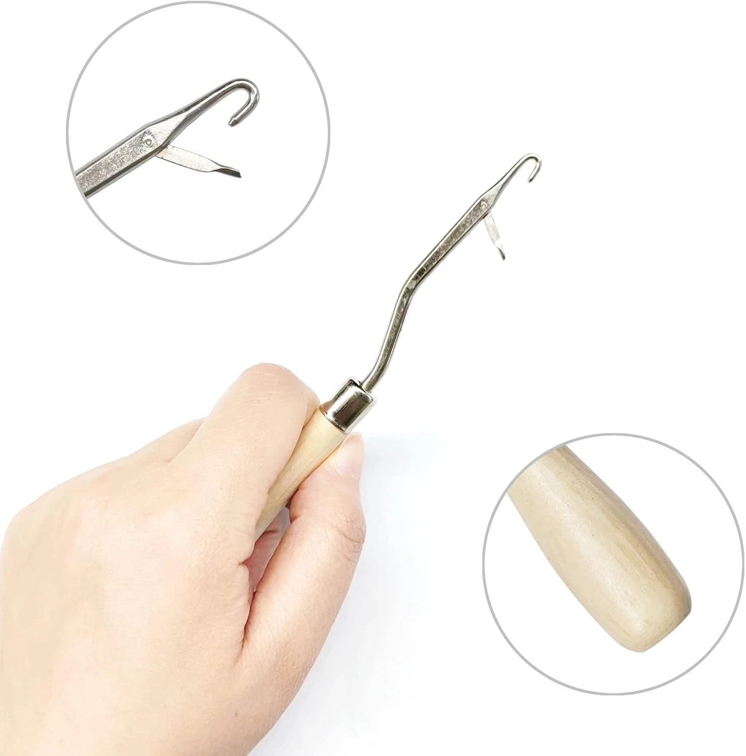 5PCS Latch Hook, Different Sizes Small Crochet Hooks Needle for Hair5PCS Latch H