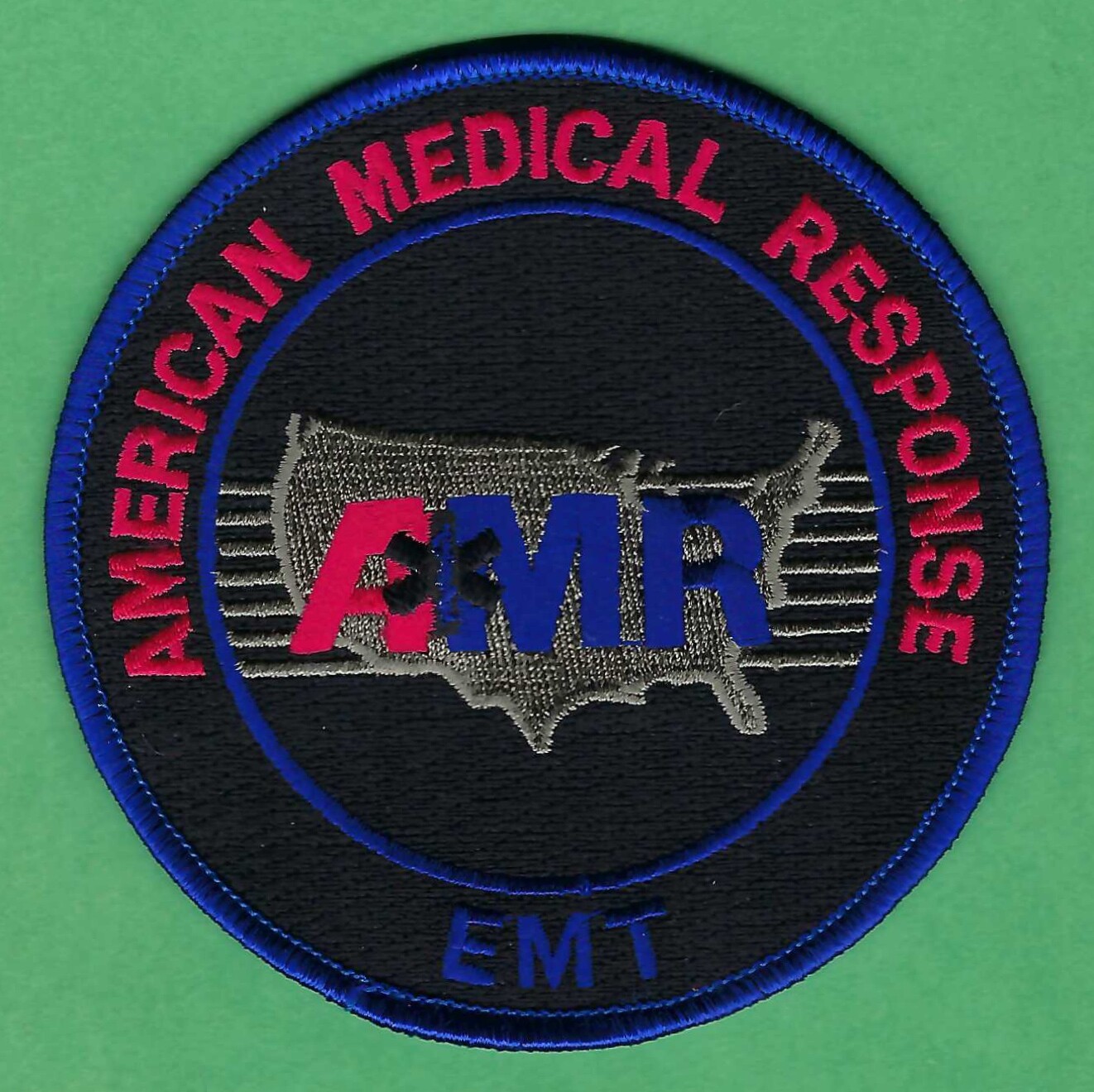 AMR AMERICAN MEDICAL RESPONSE EMT EMERGENCY MEDICAL TECHNICIAN PATCH BLUE