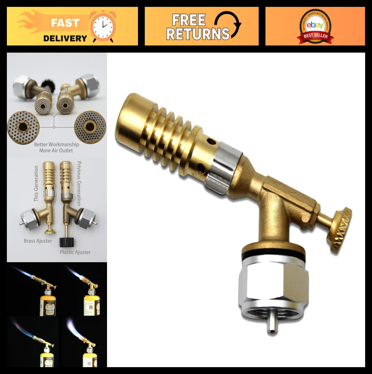 MAPP & Propane Gas Welding Torch for Soldering, Glass Blowing, Jewelry Making