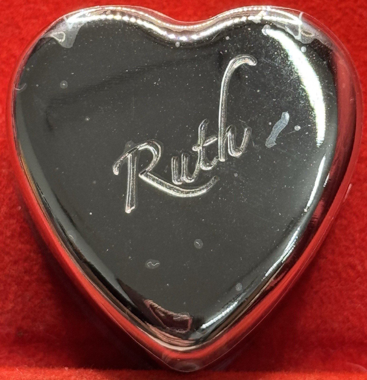 Ruth Ganz Heart Trinket Box Velvet Lined 1.5” NIB Early 2000’s