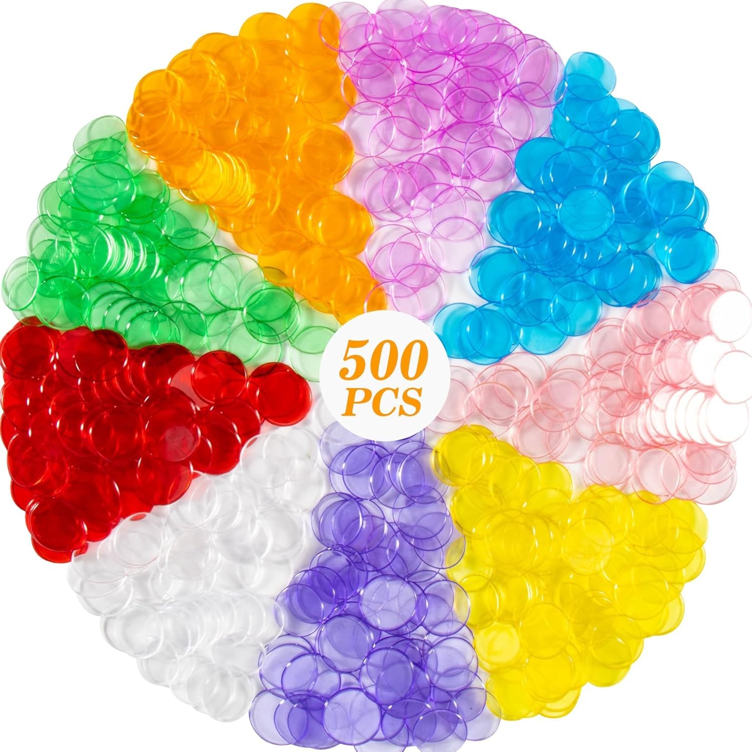 Sukh 500pcs Bingo Chips for Bingo Games Colored Bingo Markers Chips Loteria Mexi