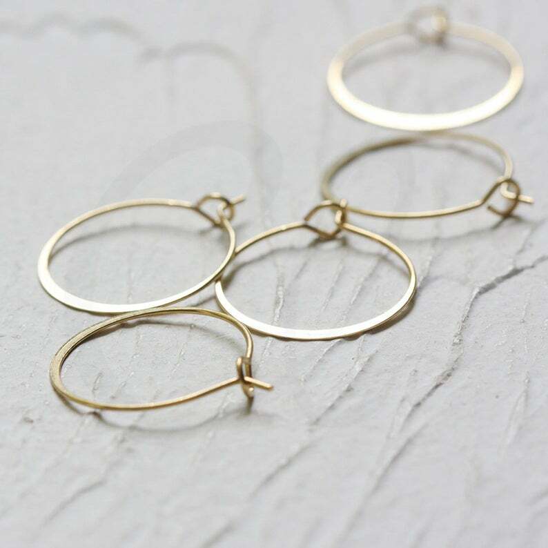 20 Pieces Solid Raw Brass Round Hammered Earring Finding - 20x0.7mm (CW-4298C)