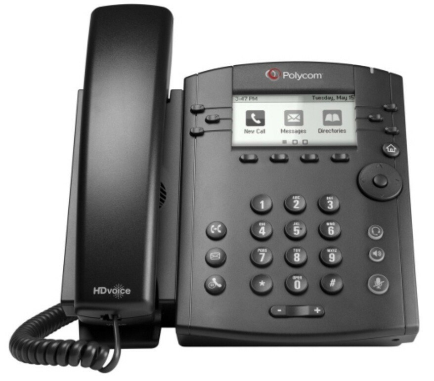 Polycom VVX 301 IP Cable Business Media 6-Line PoE VoIP Desktop HD Phone Black