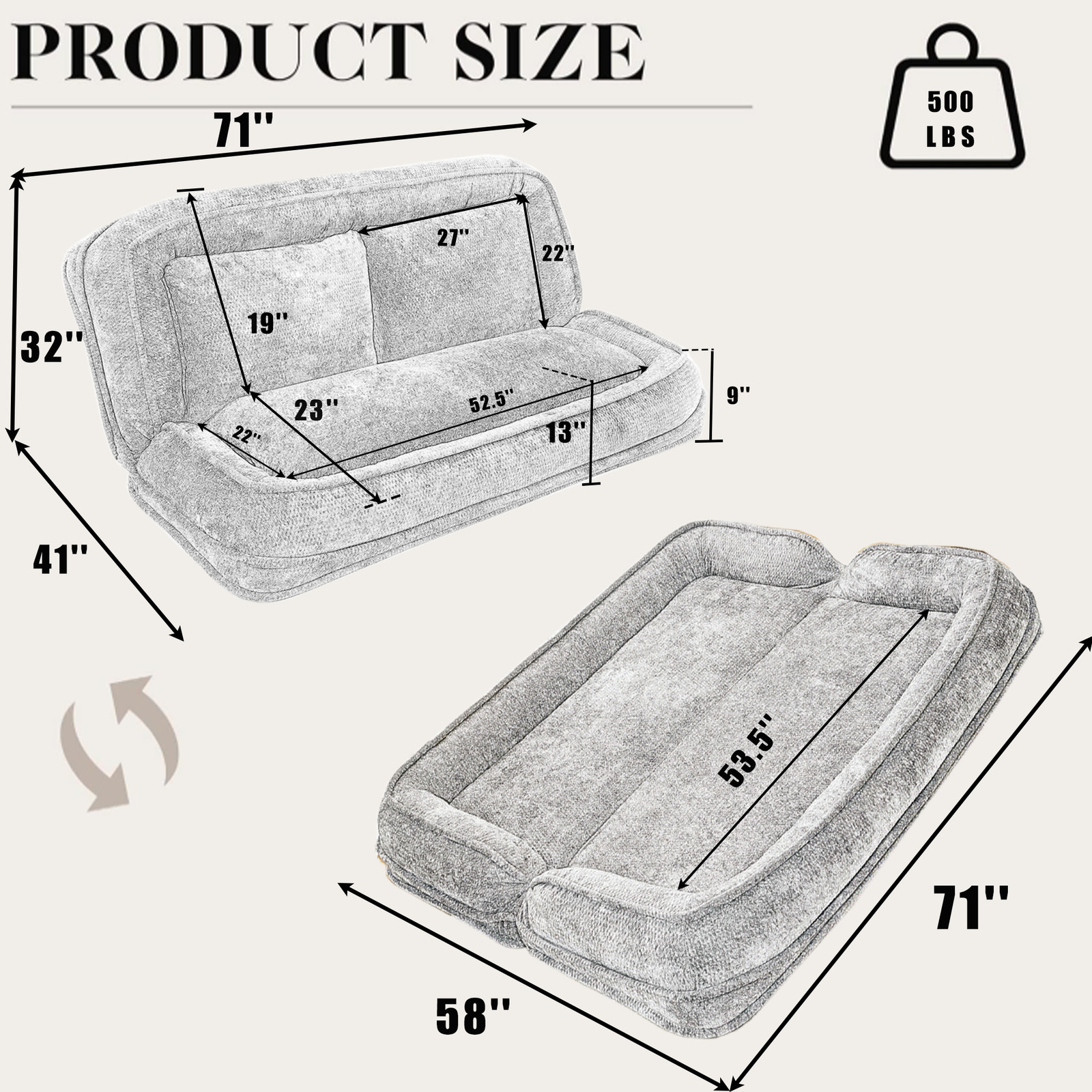 [NEW ARRIVED] [VIDEO PROVIDED] Double human dog bed,Lazy sofa ,Loveseat,Fits Y