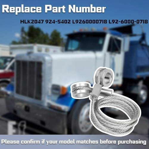 2-Pack Hood Strut Control Cable for HLK2047 - Precise Fit Hood Release Latch
