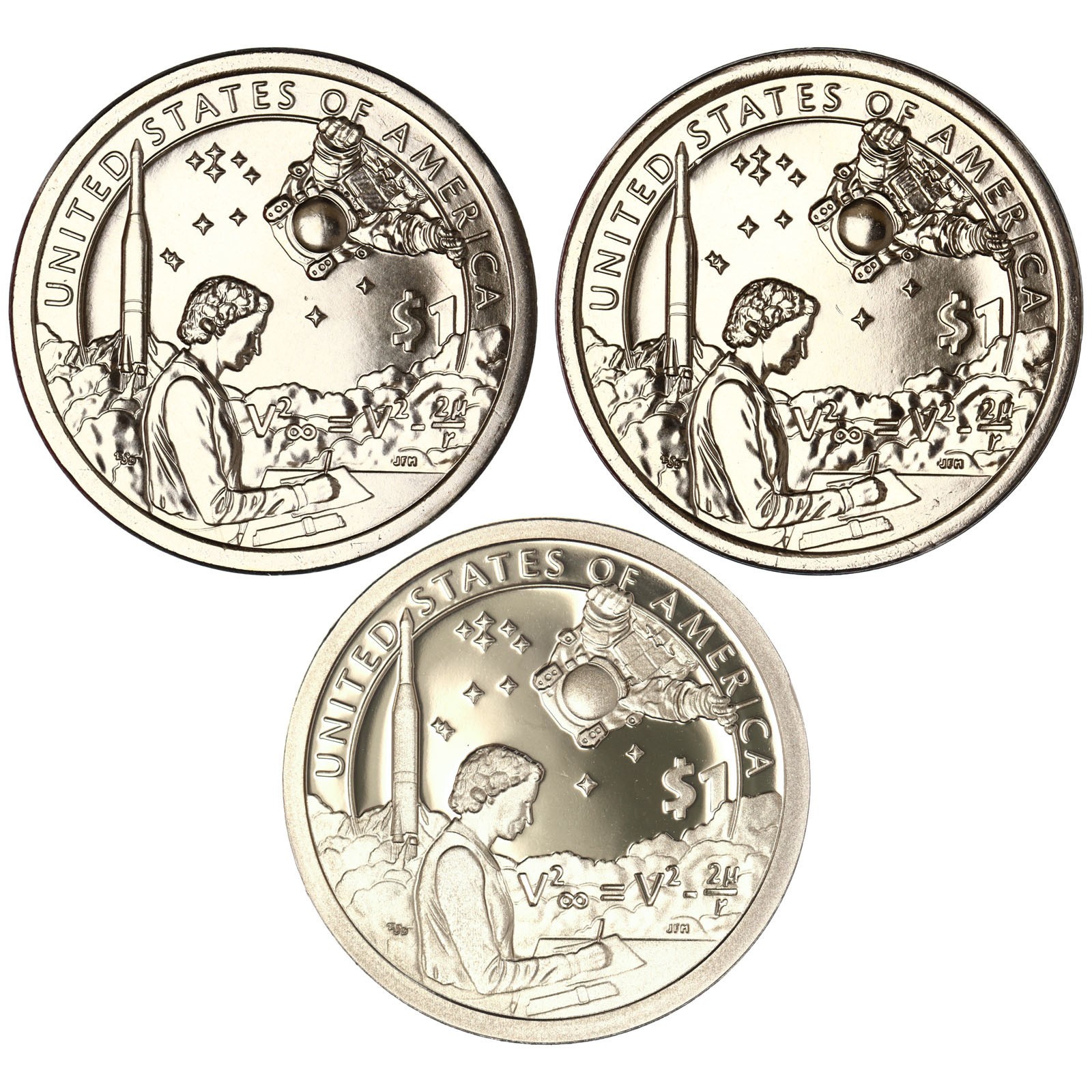 2019 P D S Native American Sacagawea Dollars BU & Gem Proof 3 Coin Set