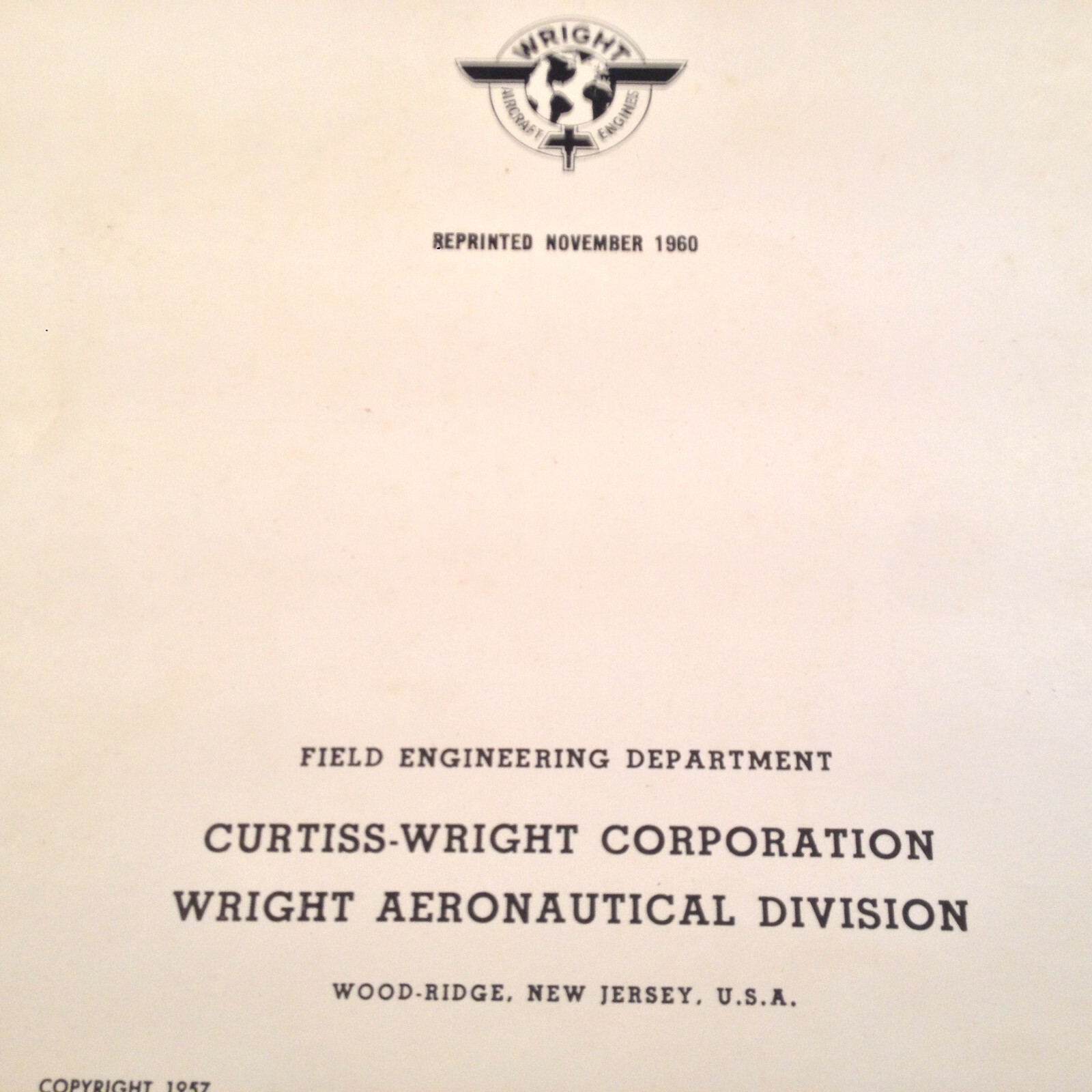 1960 Curtis-Wright Troubleshooting for Optimum Performance Manual