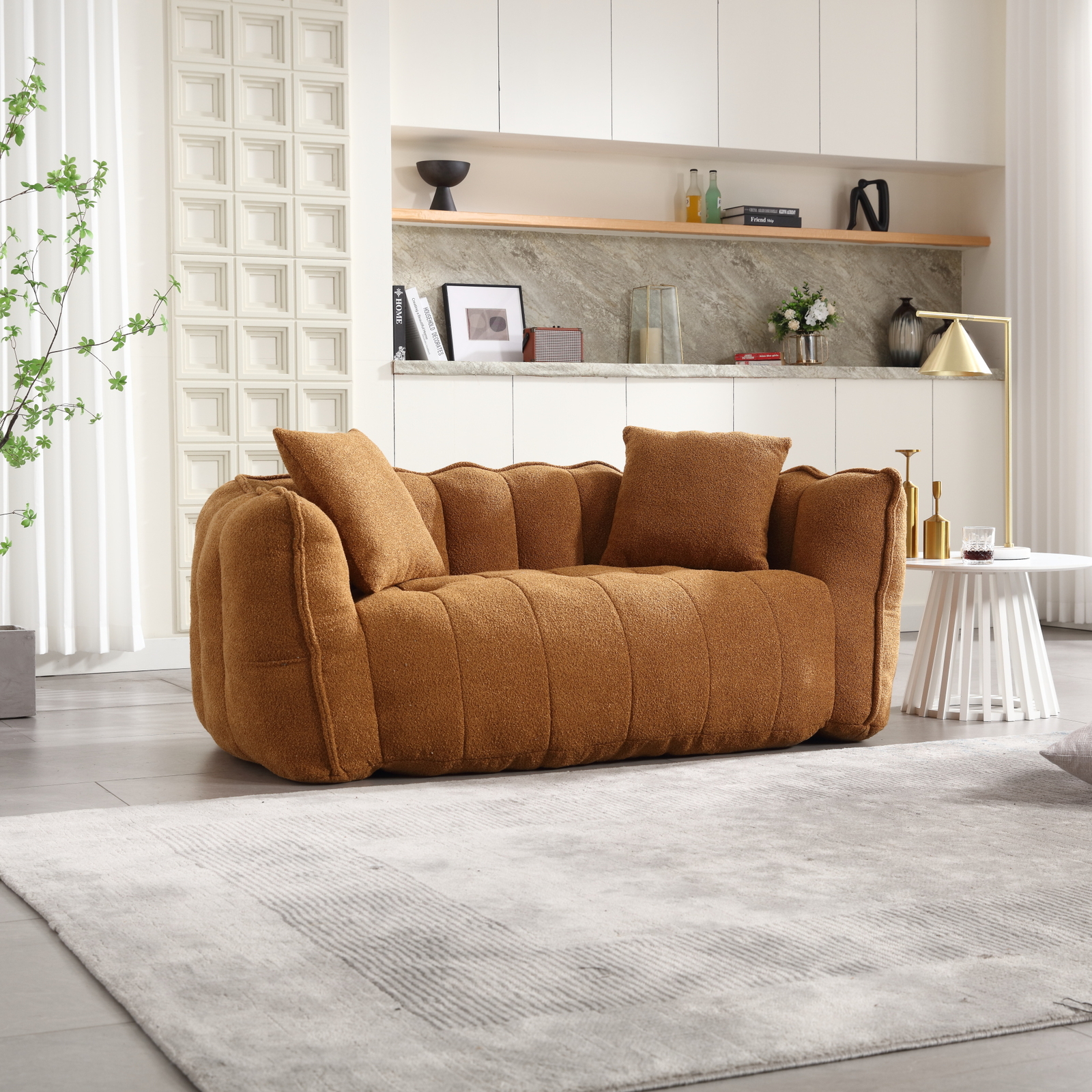 Bean Bag Sofa with high resilience foam core Bean Bag Chair for 2 people Yellow