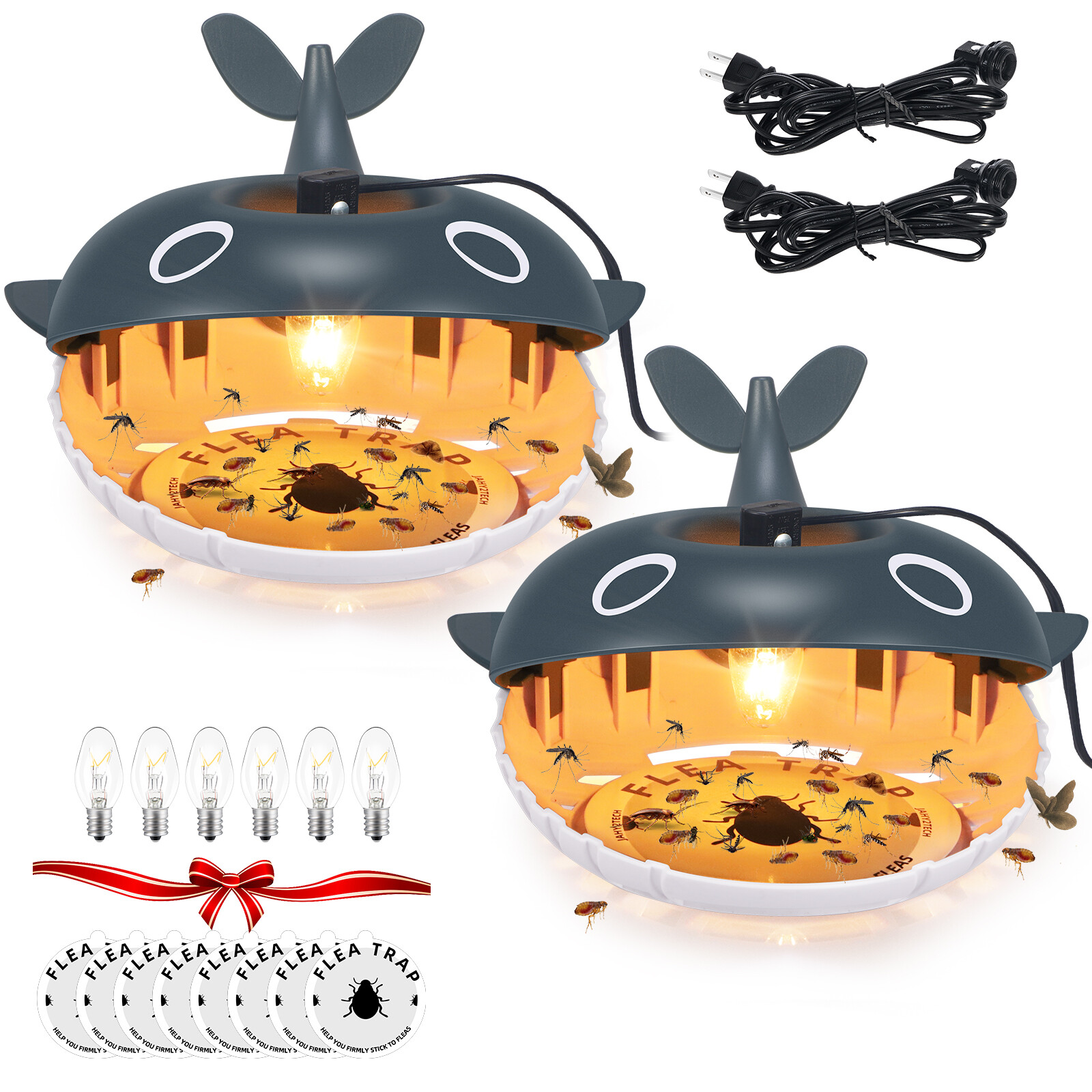 Flea Traps – 2 Pack, Light-Activated, Safe for Pets & Kids US