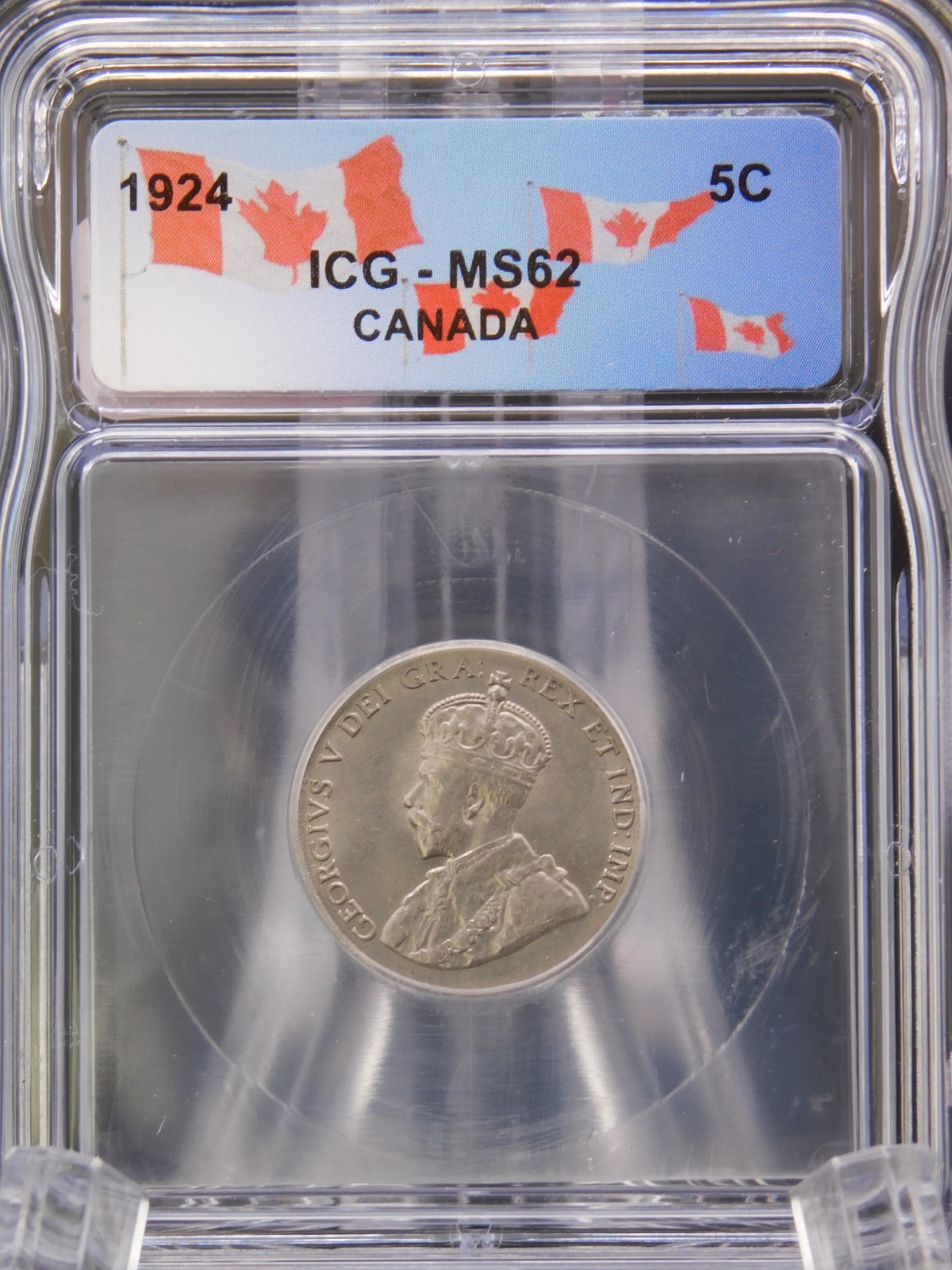 1924 CANADA FIVE CENT ICG MS62 (BT1224)
