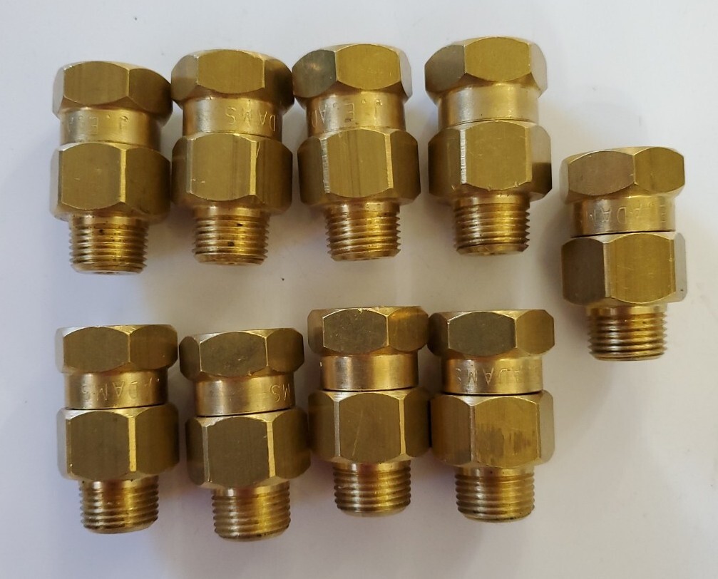 9 JE Adams Brass Swivel 3/8" MPT x 3/8" Female NPT Pressure Washer Hose LOT