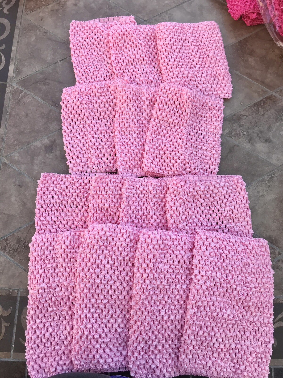 Pink Crochet  tube tops For Babies And Toddlers, Mixed Lot Of 14 Pieces