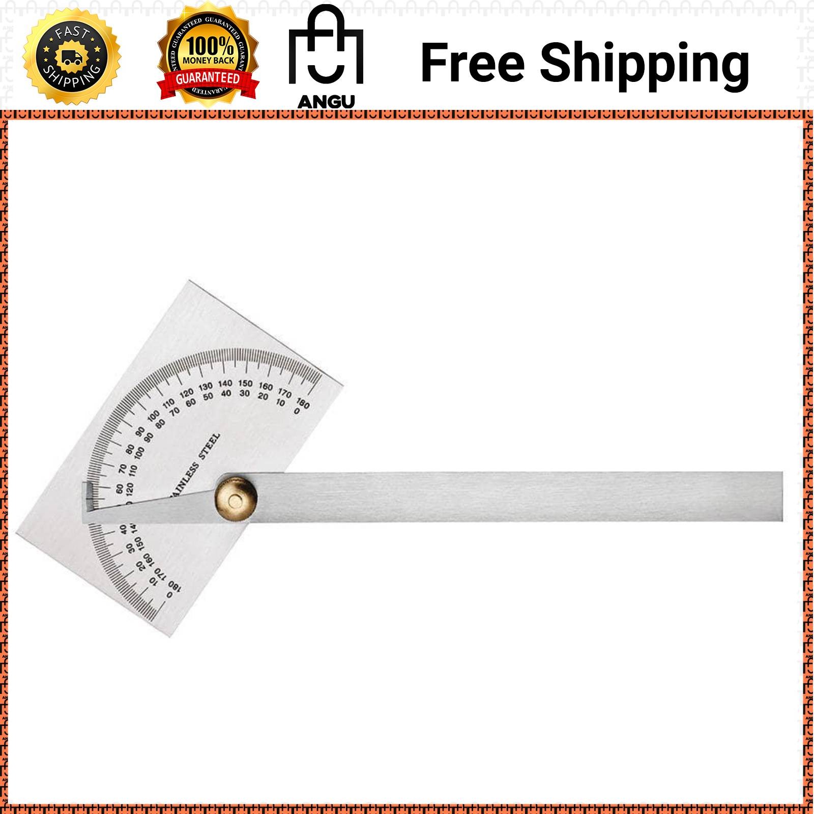 Empire 27912 Stainless Steel Protractor – 6" Arm, 0–180° Angle Measurement