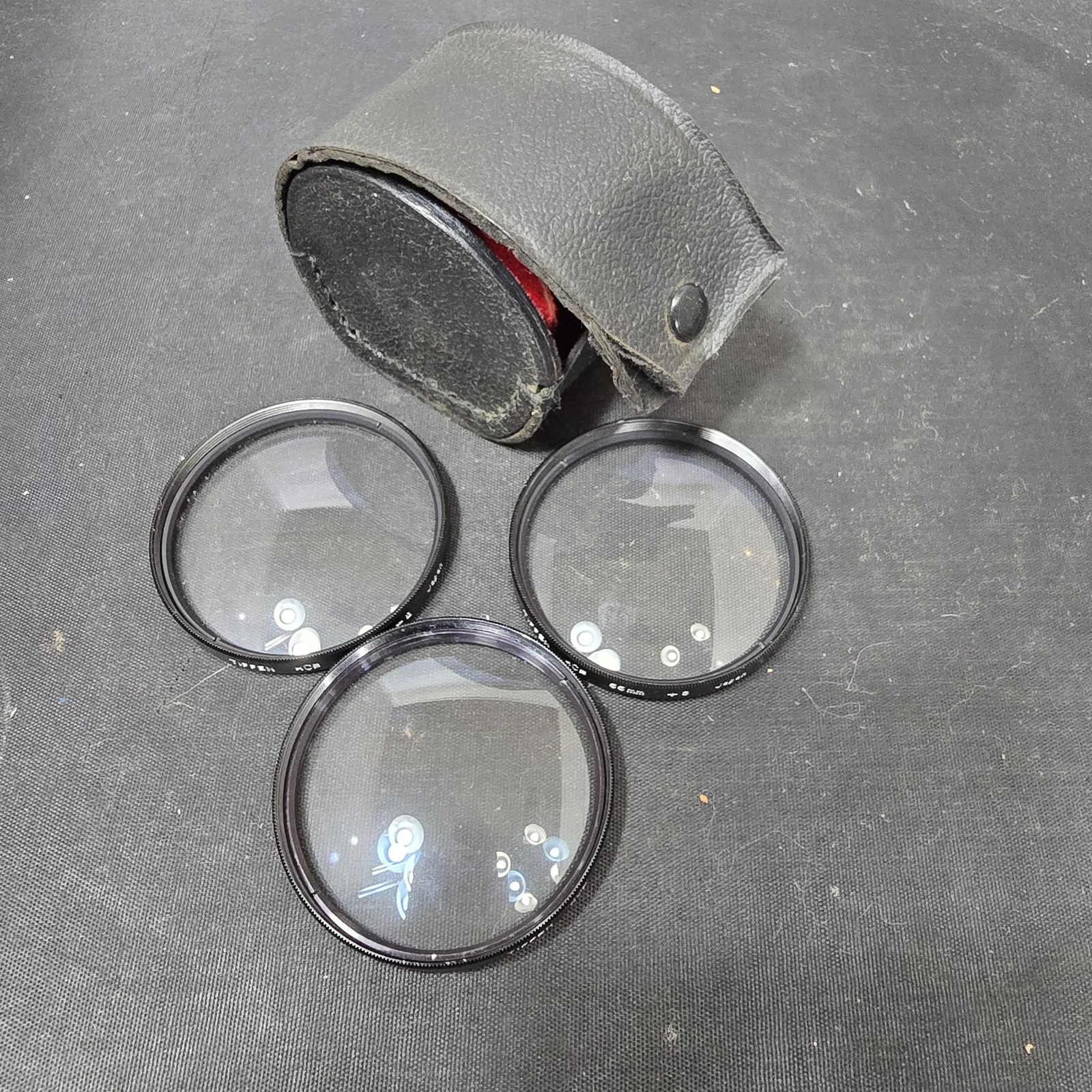 Tiffen HCE 55mm Macro Close-Up Filter Lenses Set +1 +2 +3 Japan Black Case