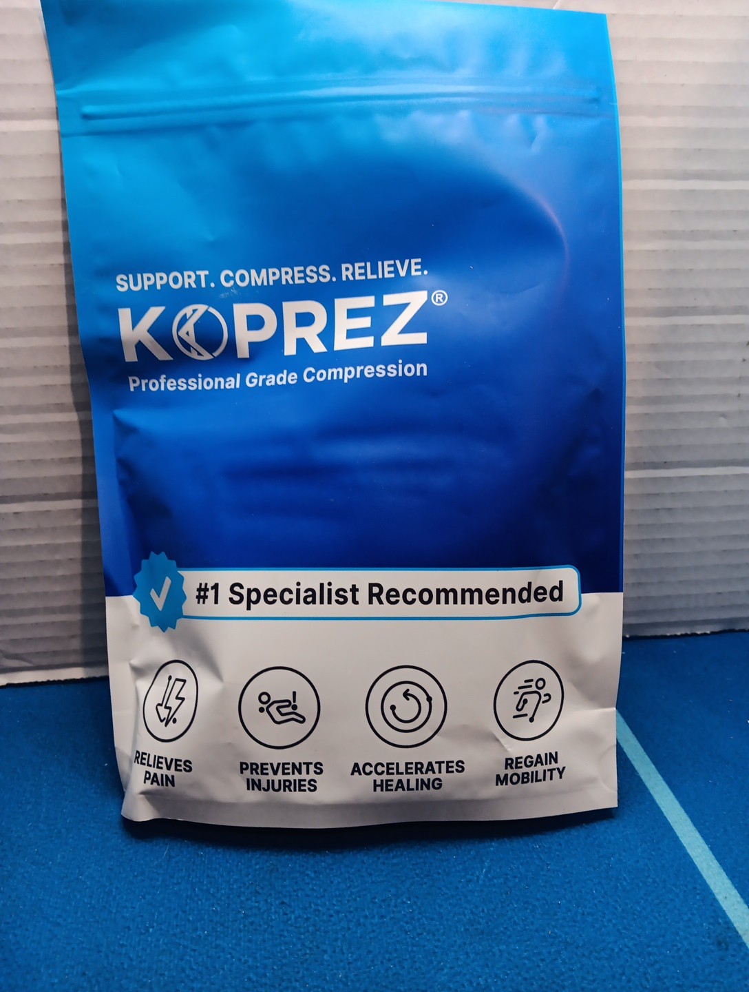 Koprez Size L - Professional Grade Compression Single Foot Sleeve Black