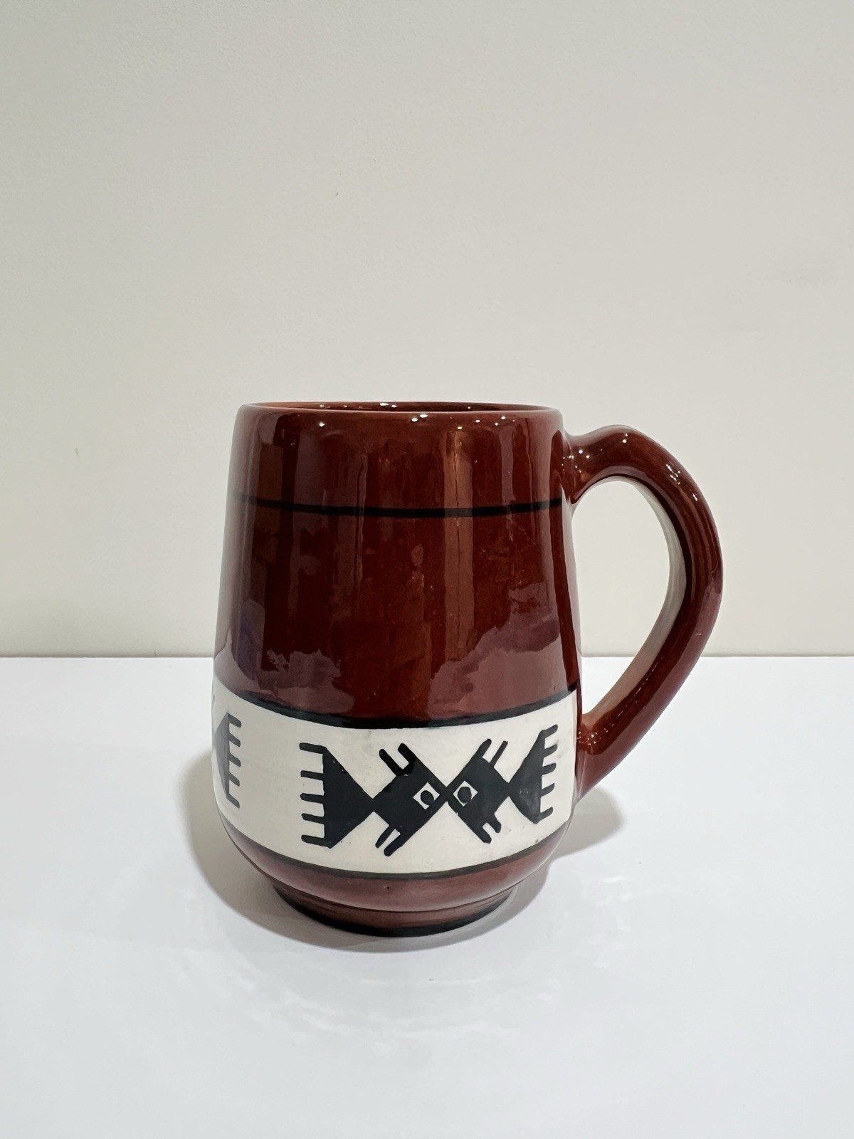 Vintage Los Reyes Lima Peru Fish Signed  Peruvian Pottery Coffee Mug Peru