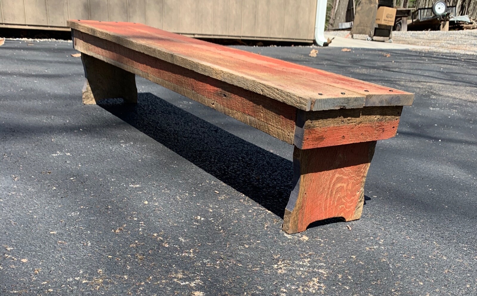 Primitive reclaimed barn wood bench table stand stool