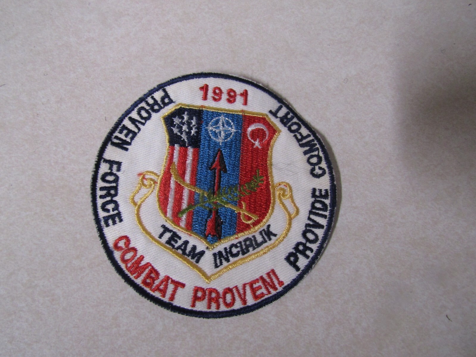 MILITARY PATCH SEW ON VERY OLD 1991 INCIRLIK TURKEY OPERATION PROVIDE COMFORT