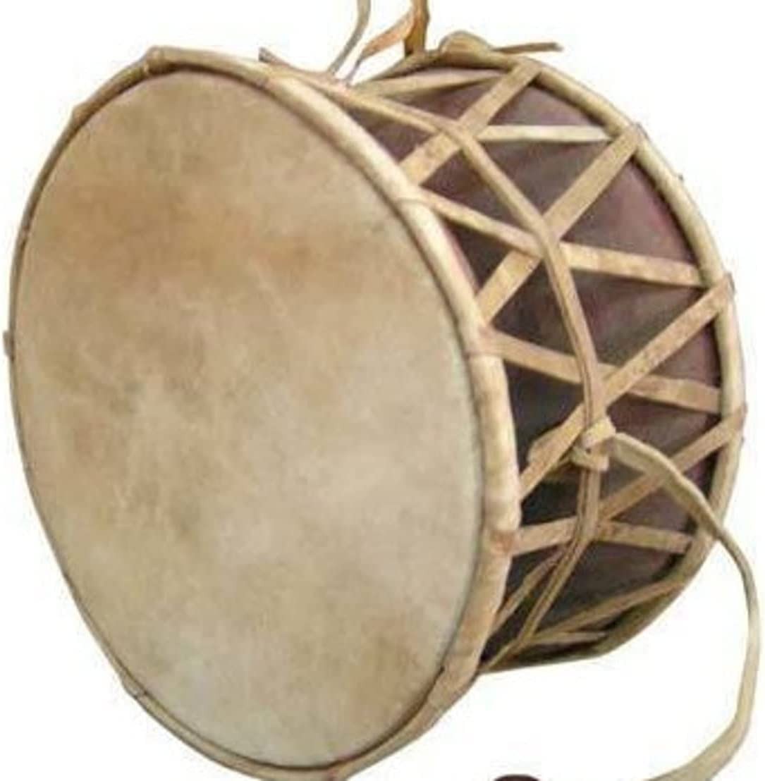 Damaru Hand Held Drum Wooden Nepali Folk Instrument Authentic Design Hand Car...