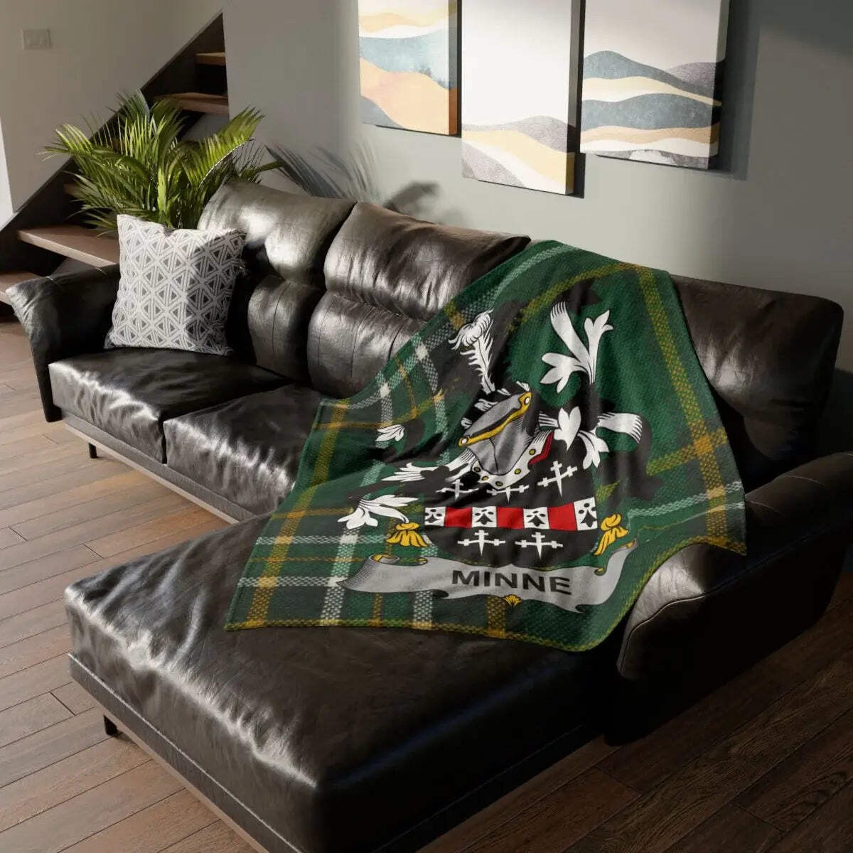 Minne Irish Family Crest Tartan Blanket