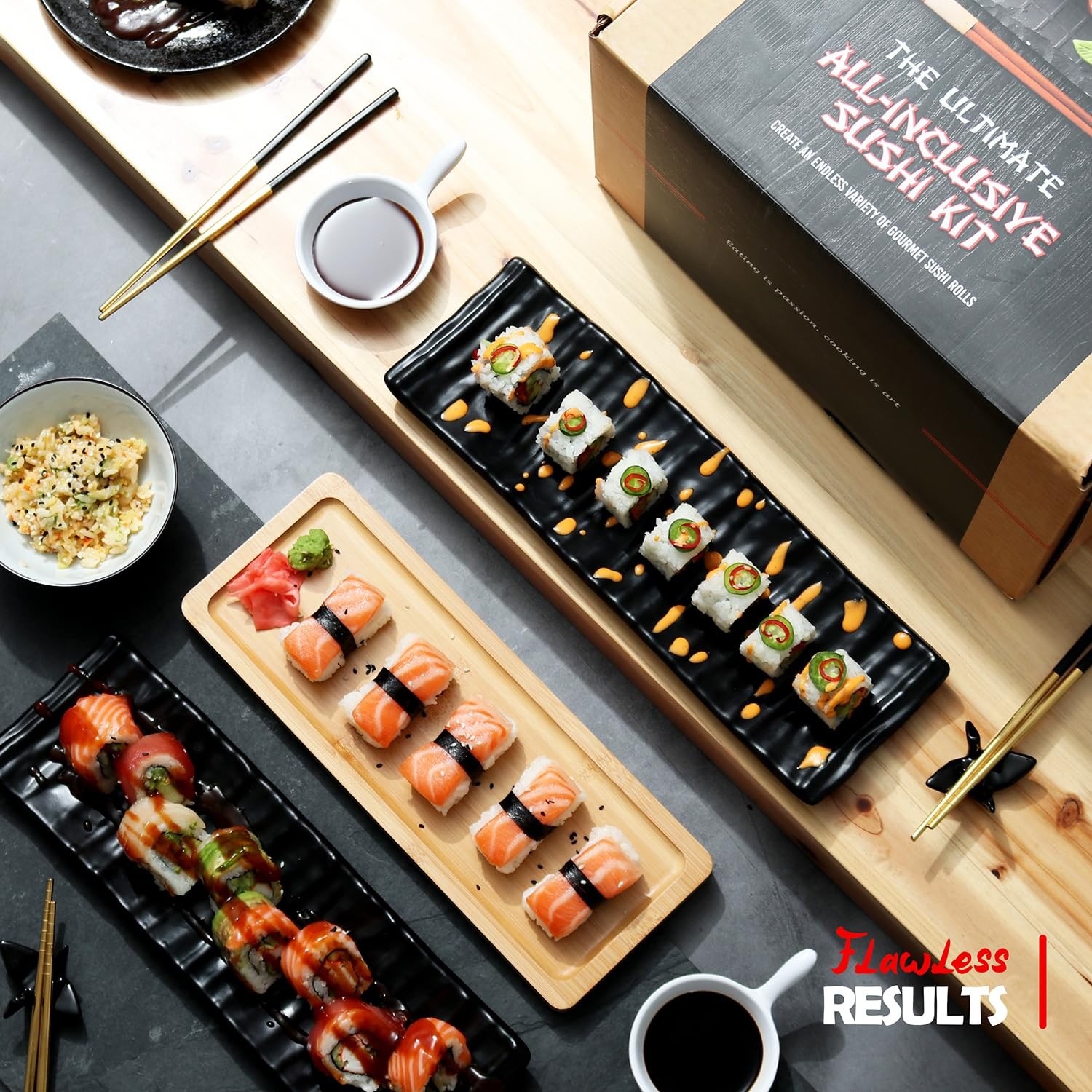 CraftZee Sushi Making Kit - Complete Maker with Bazooka Red/Black