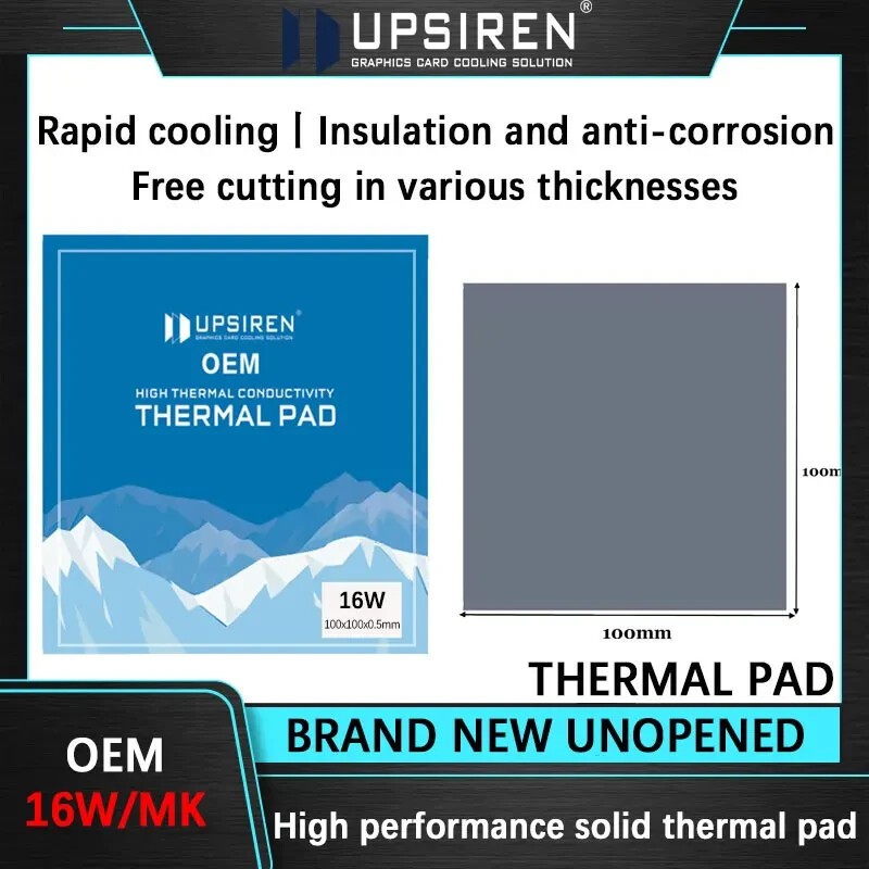 Thermal Pad 16W/mk 100x100mm Thermal Bearing CPU GPU SSD 0.5 1.5 2 2.5mm