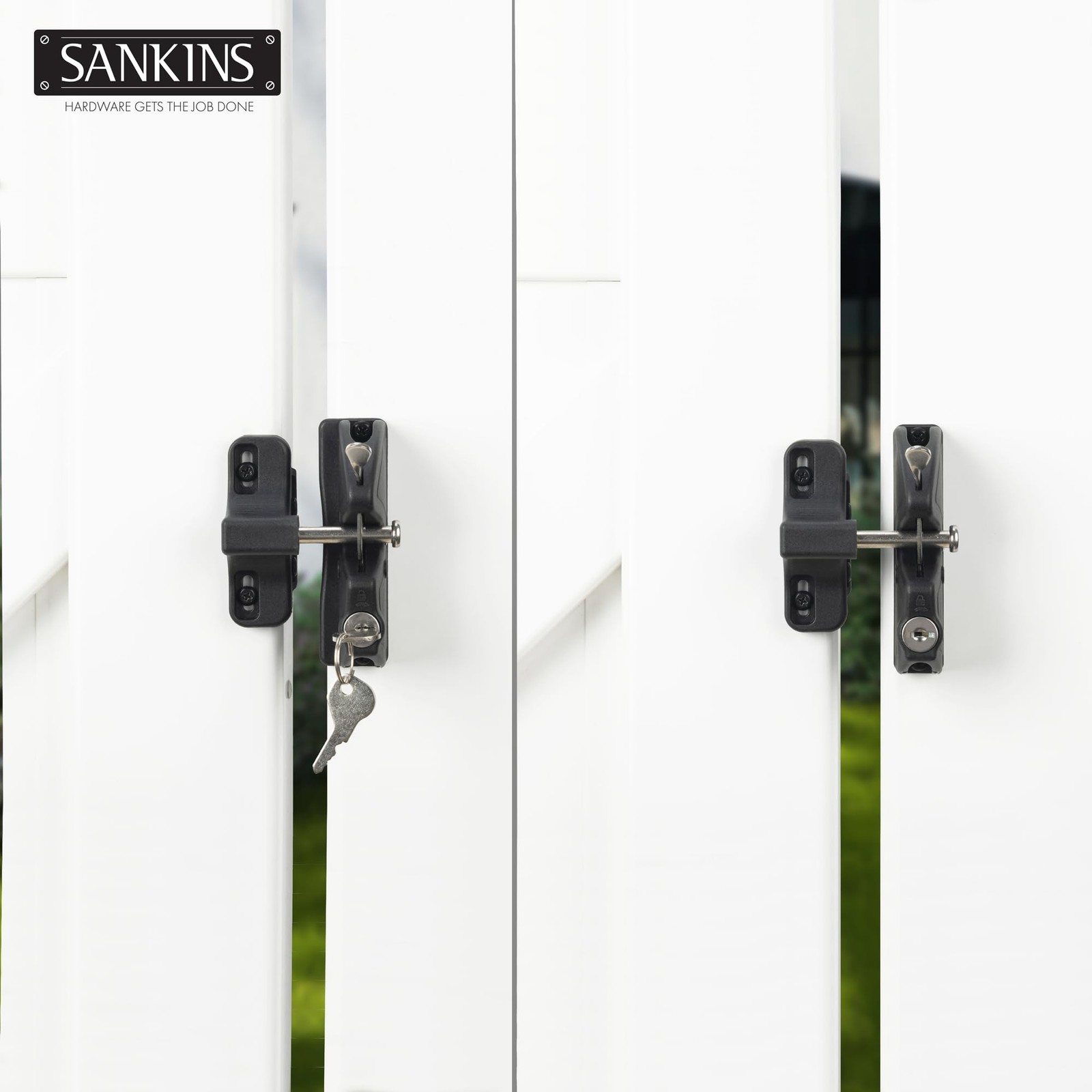 Key Lockable Double Sided Gate Latch, Fence Gate Locks for Outdoor Gates, Sel...