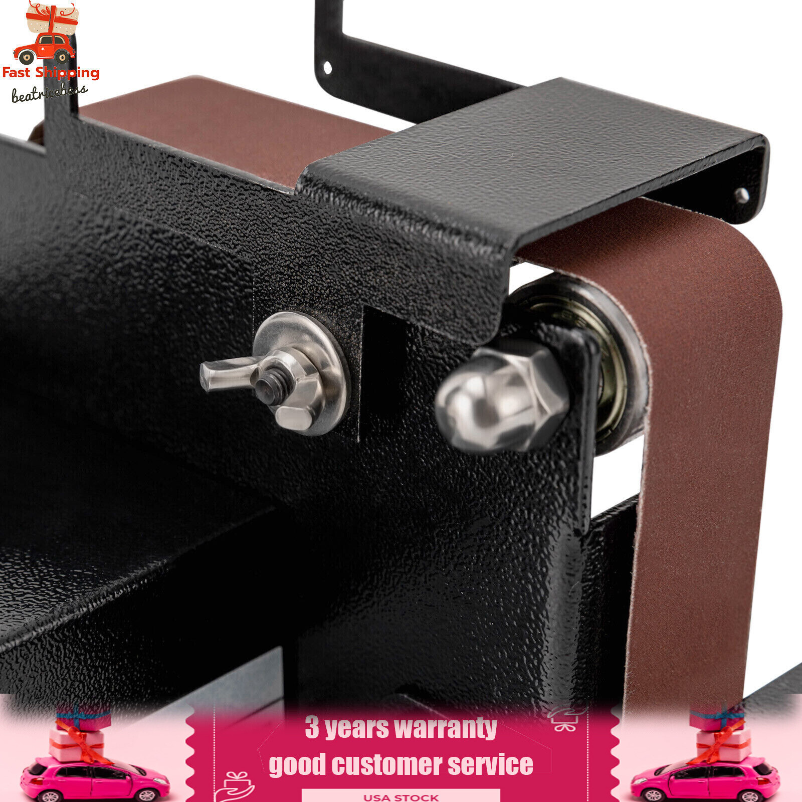 Electric Polishing Grinding Machine with 10PC Abrasive Belt for Wood Metal Knife