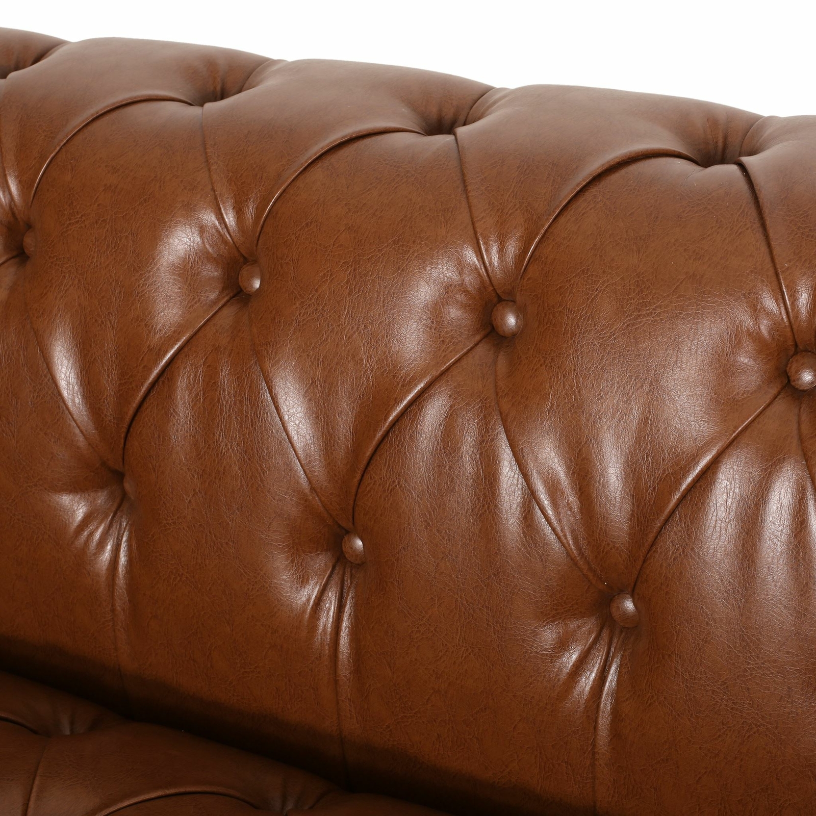 Marengo Contemporary Faux Leather Tufted 3 Seater Sofa