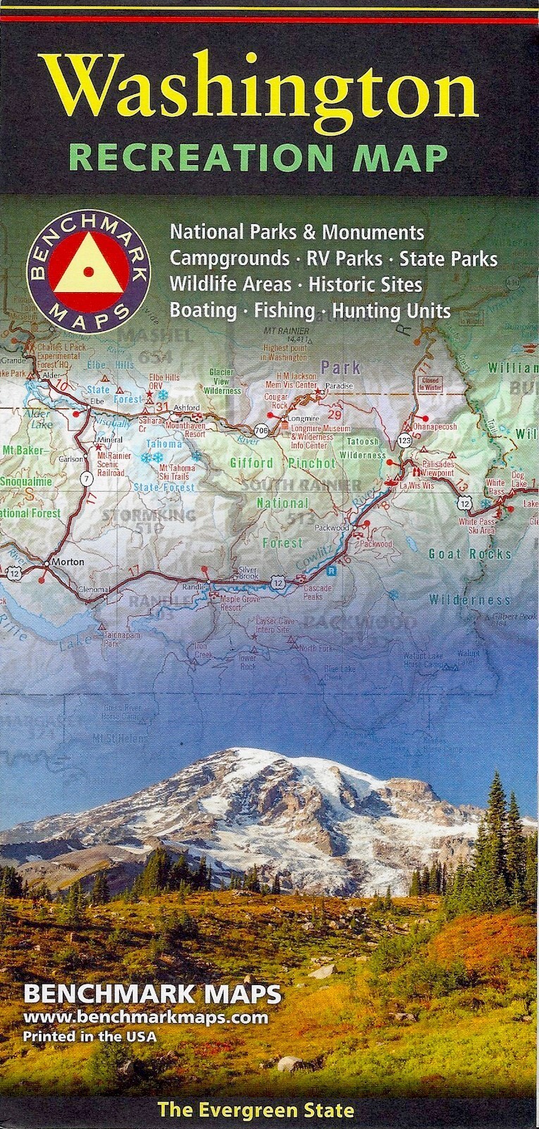 Washington (State) Recreation Map, by Benchmark Map (folded) - 2024 Edition