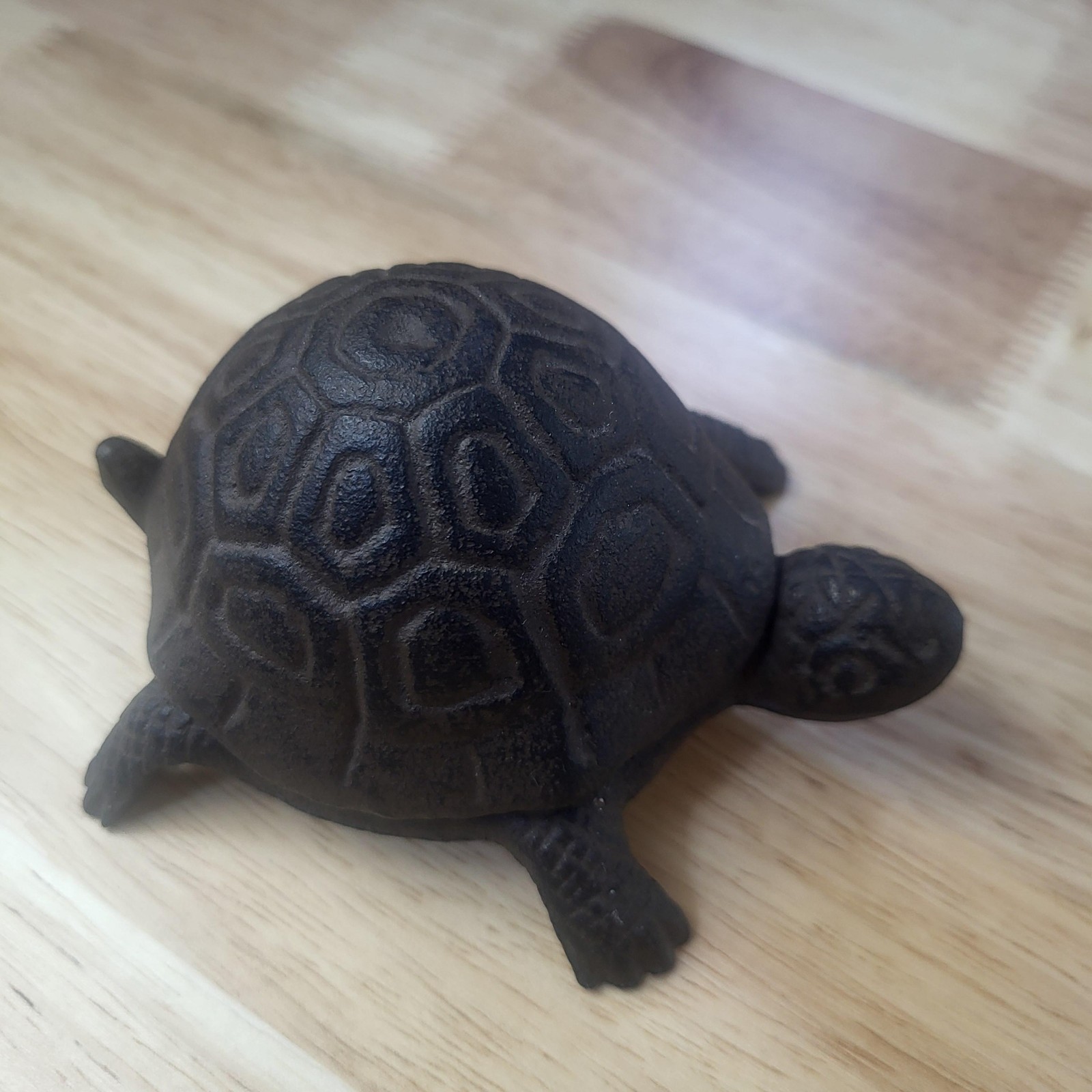 Vintage Cast Iron Turtle Hide a Key Trinket Box Garden Or Table Decor