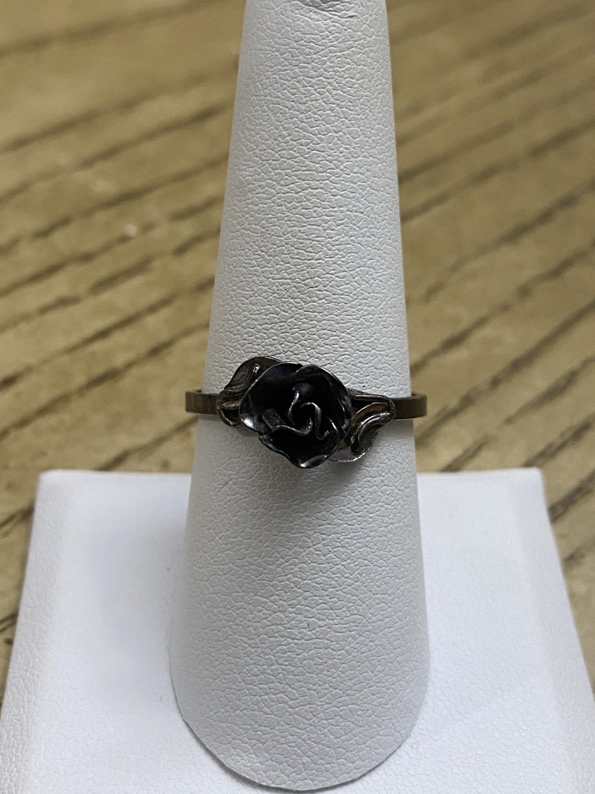 Designer Signed Silver Rose Bloom BP 800 Silver Band Ring Size 8.75