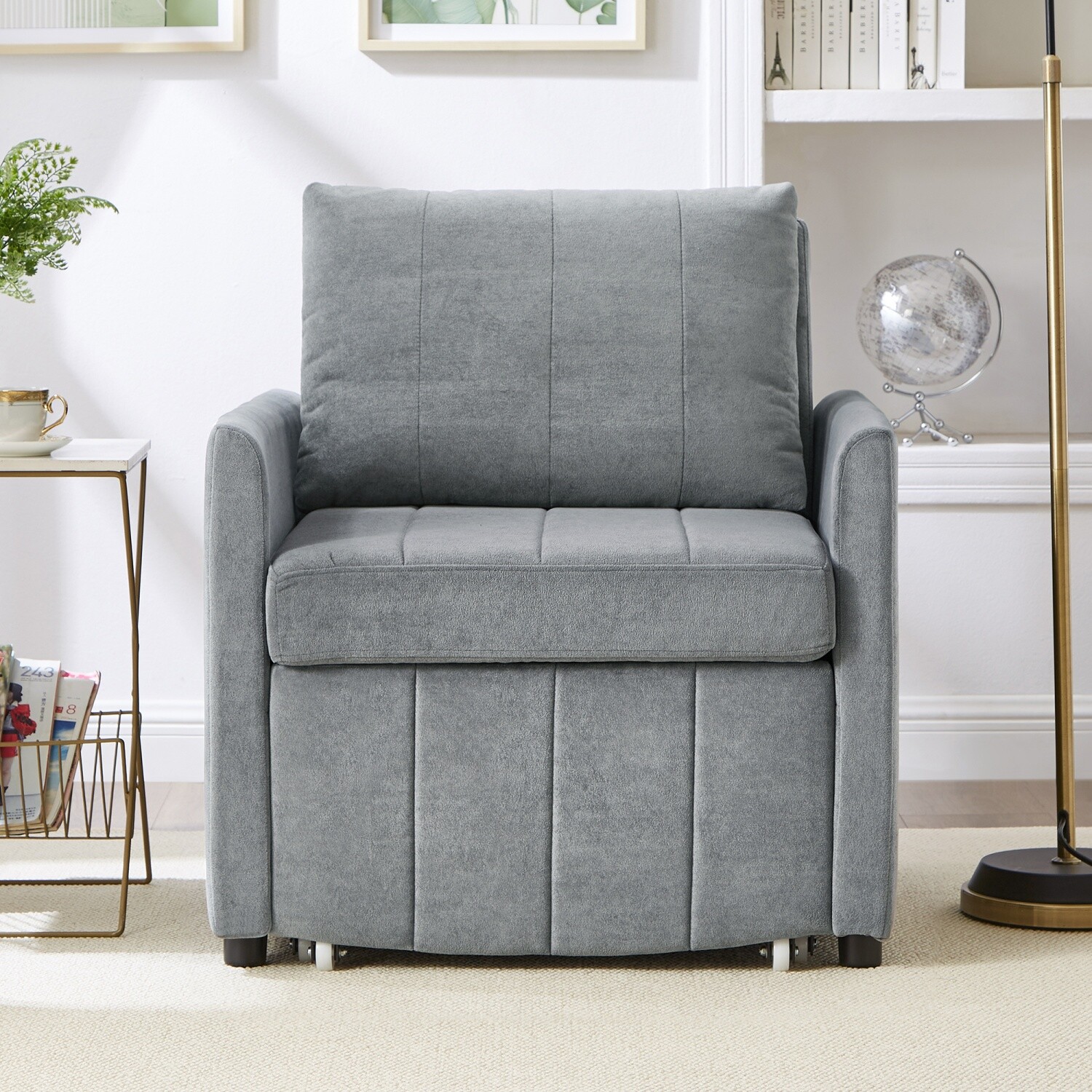 Convertible Sleeper Sofa Bed Single Sofa Bed Folding Sofa Bed w/ Pull Out Bed