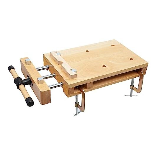 Woodworking Bench Vise - Hard Wood Vise for Workbench with 4 Bench Dogs and 2