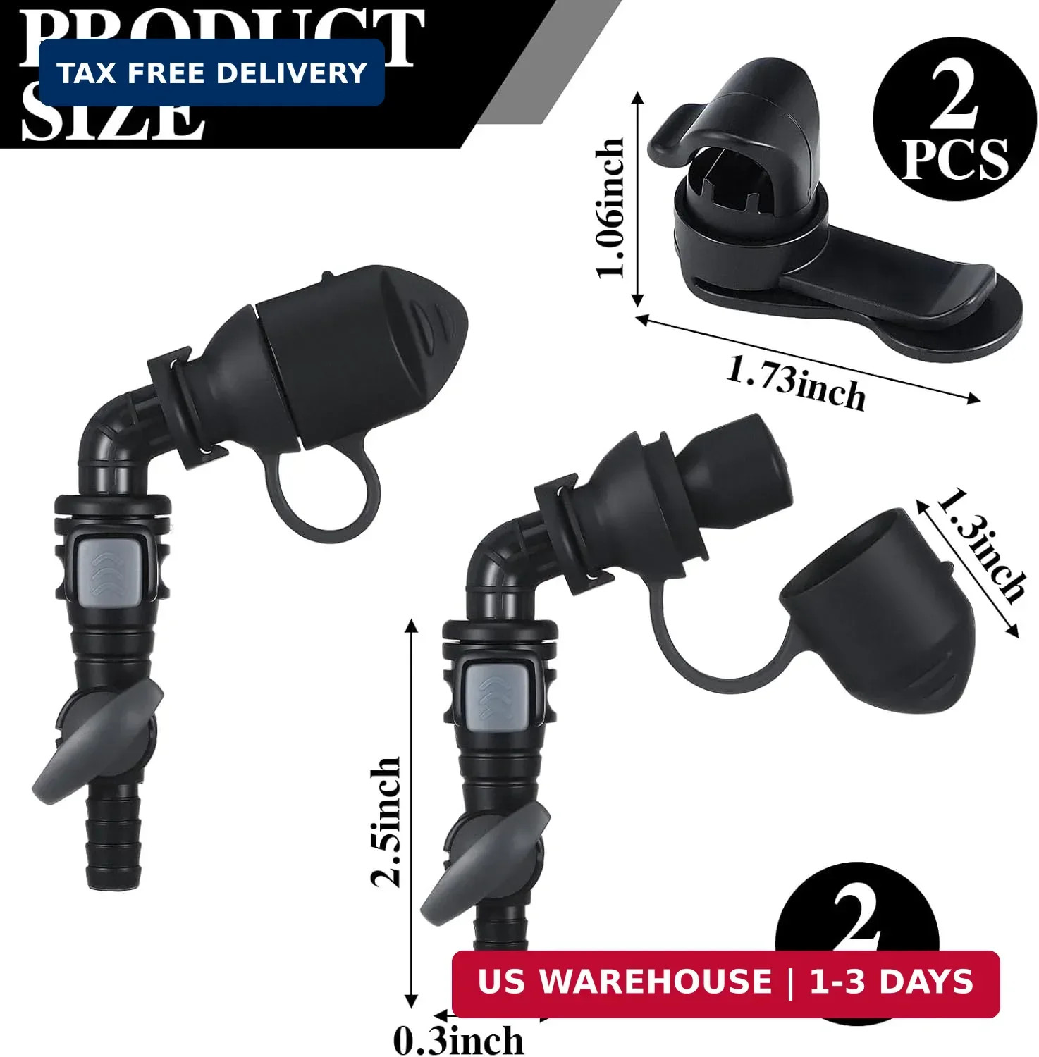 4 Pcs Hydration Bladder Accessories Set, 2 Hydration Bite Valve Mouthpiece Repla