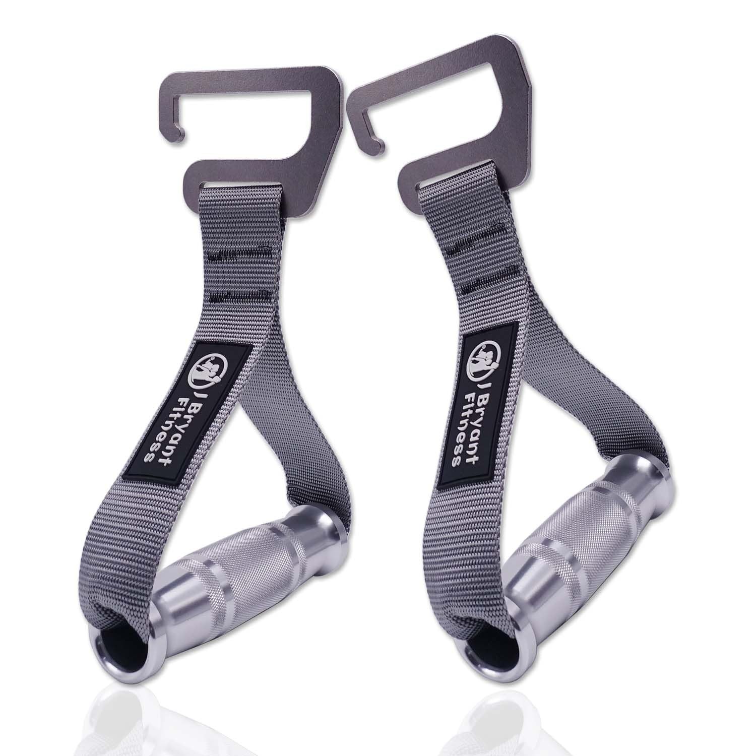 J Bryant Fitness Resistance Band Exercises Handles Heavy Duty Metal Gym Handl...