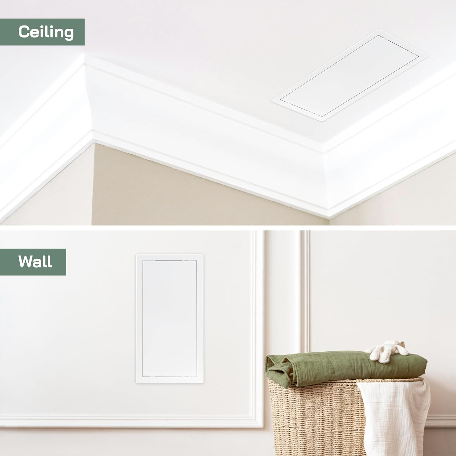 Vent Systems White ABS Plastic Access Panel 8 X 16 Inch (Cut-Out) - Access Panel