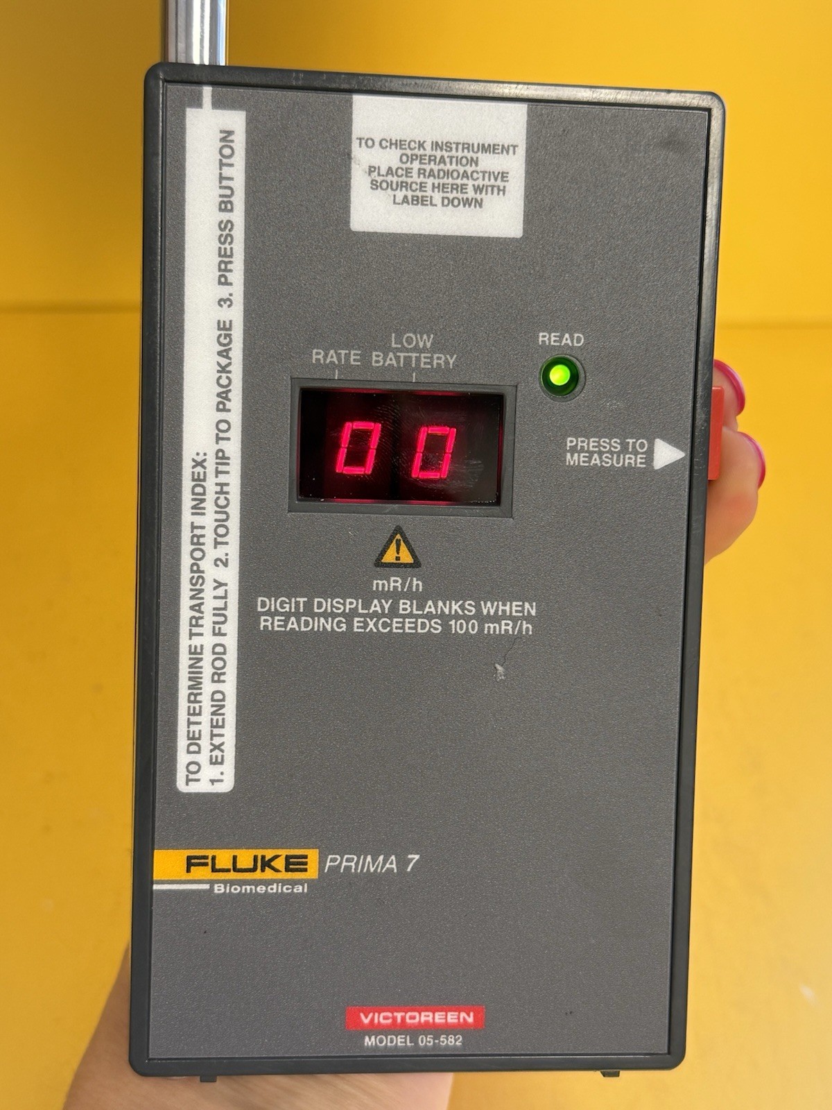 Fluke Biomedical Victoreen Survey Meter Prima 7 Model 05-582