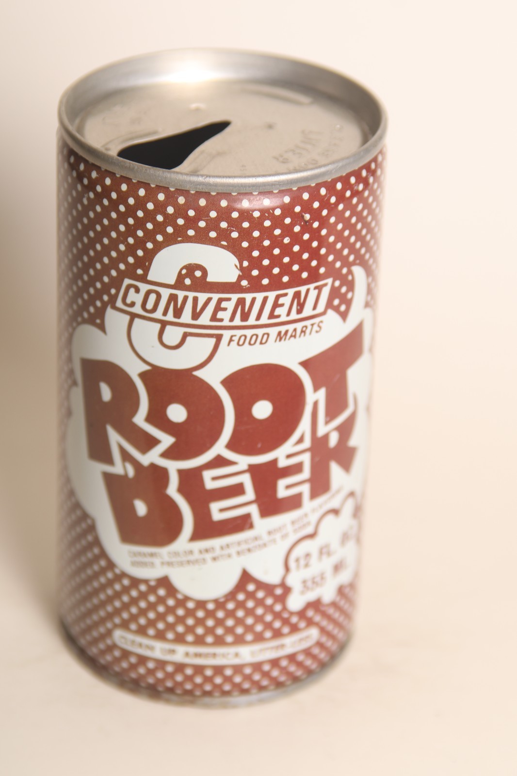 Convenient Root Beer soda can