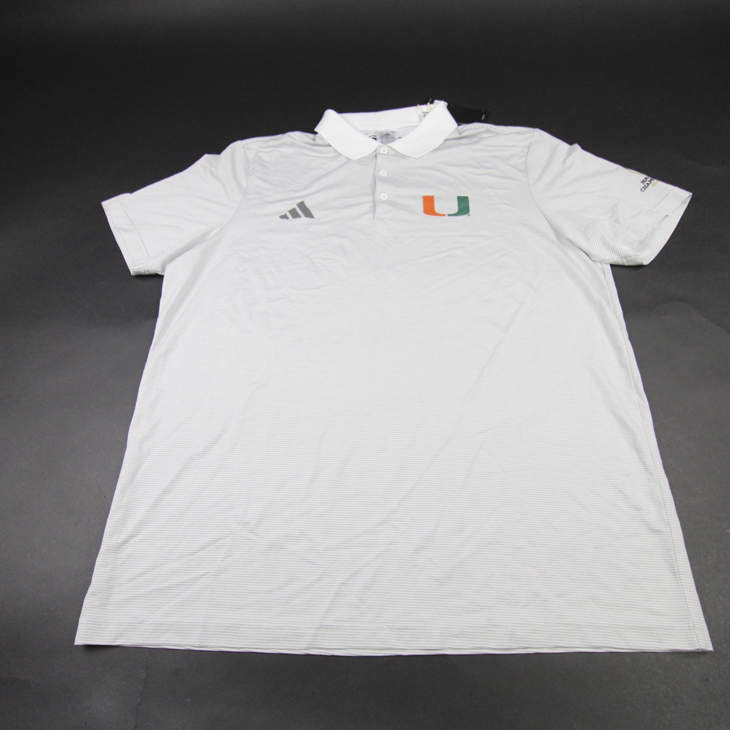 Miami Hurricanes adidas Polo Men's Light Gray New with Tags L