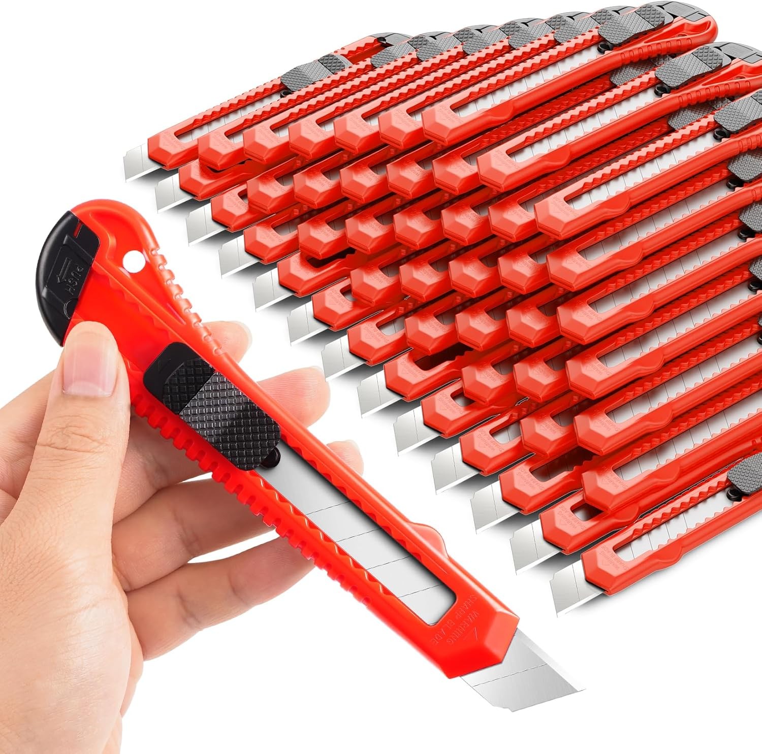 DIYSELF 30 Pack Box Cutter Retractable, 18mm Box Knife, Utility Knife Retractabl
