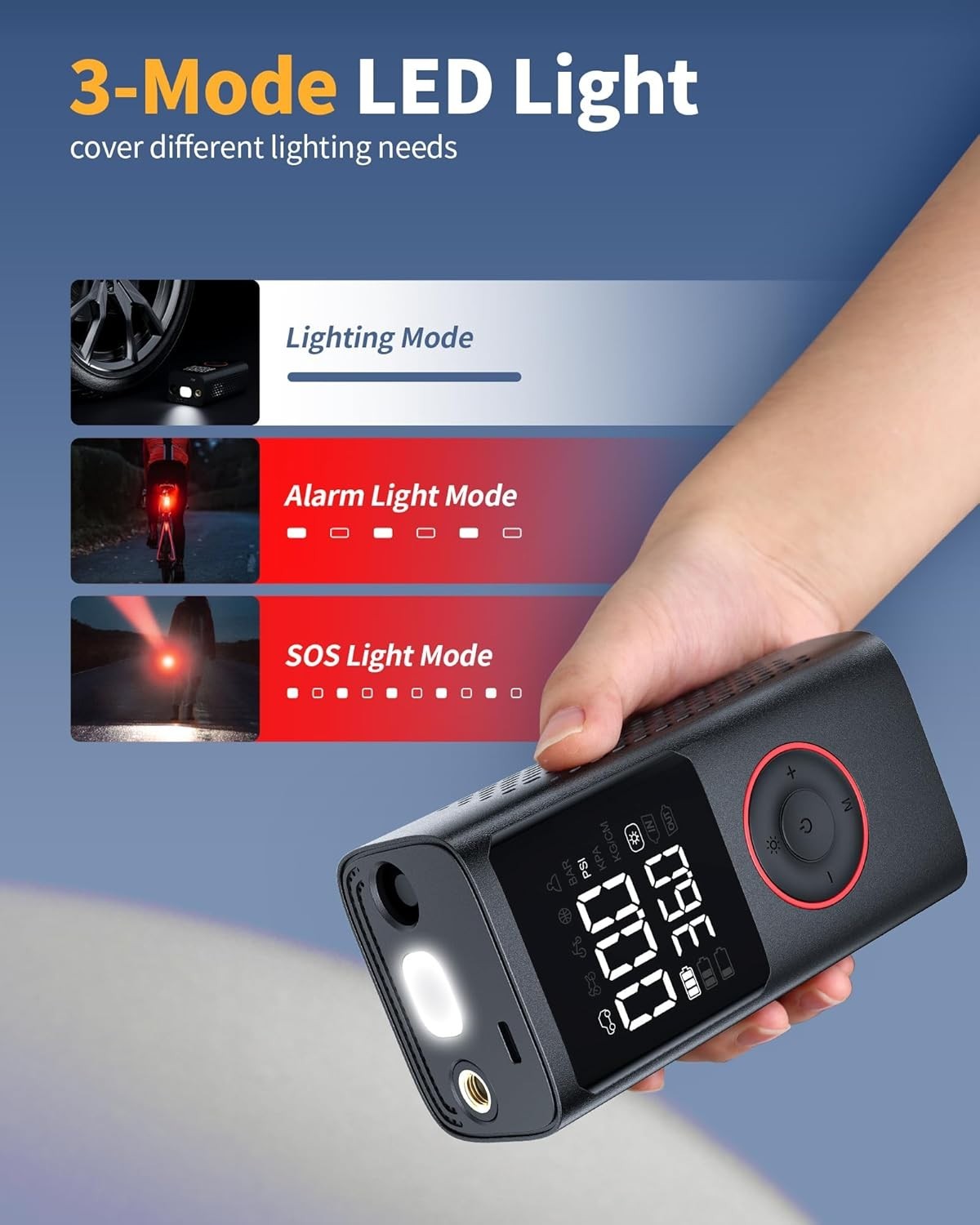 Portable Tire Inflator Air Compressor 150 PSI Cordless Car Bike Pump LED Digital