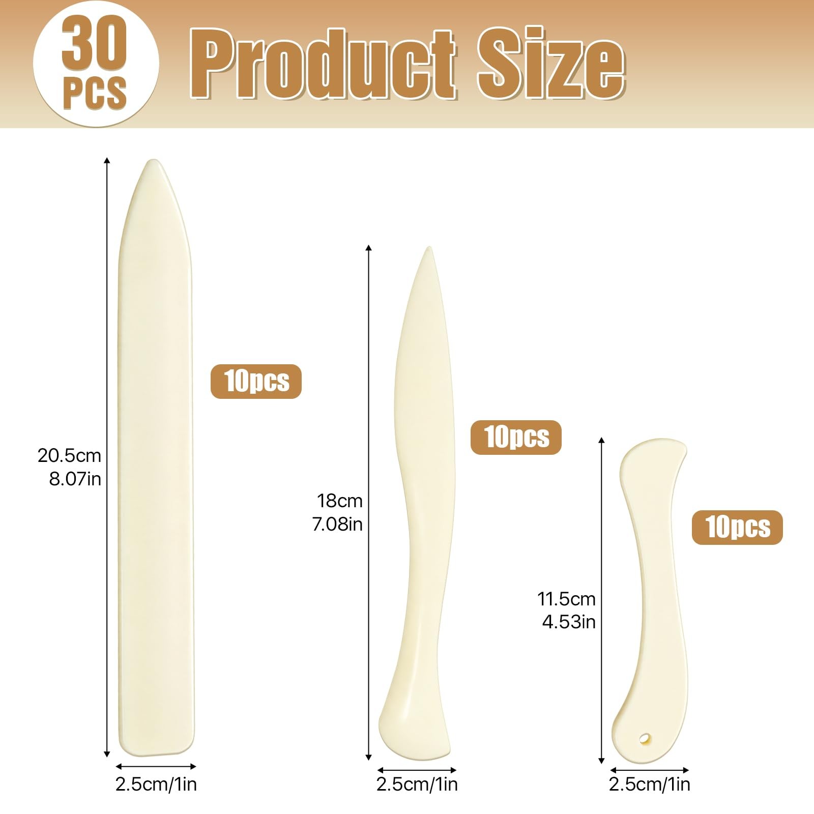 30 Pcs Bone Folders, Plastic Bone Folder Tool, Paper Creaser Scrapbooking Too...