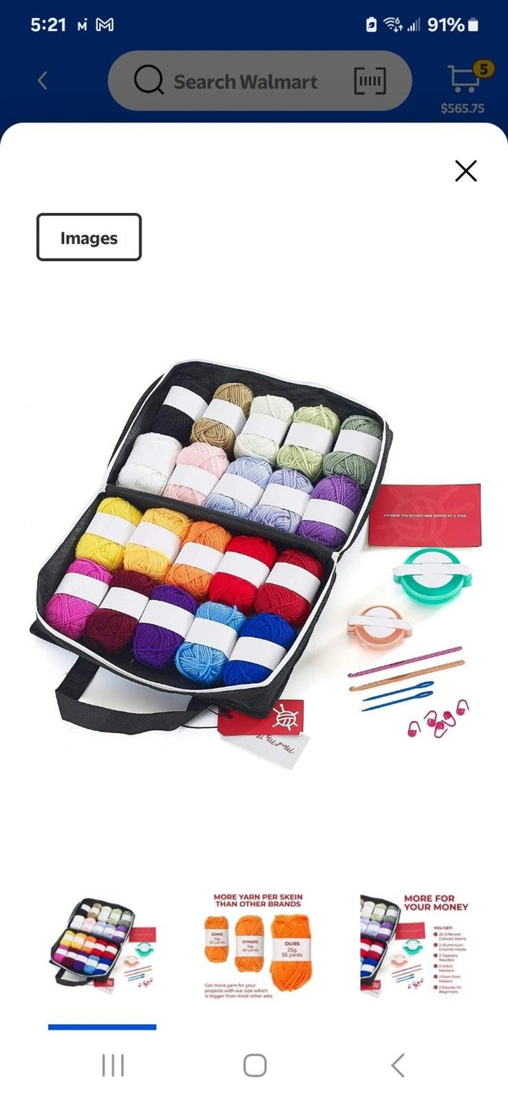 20 Acrylic Yarn Skeins for Crochet Craft Kit | 1,093 Yards | 20 Colors | Yarn St