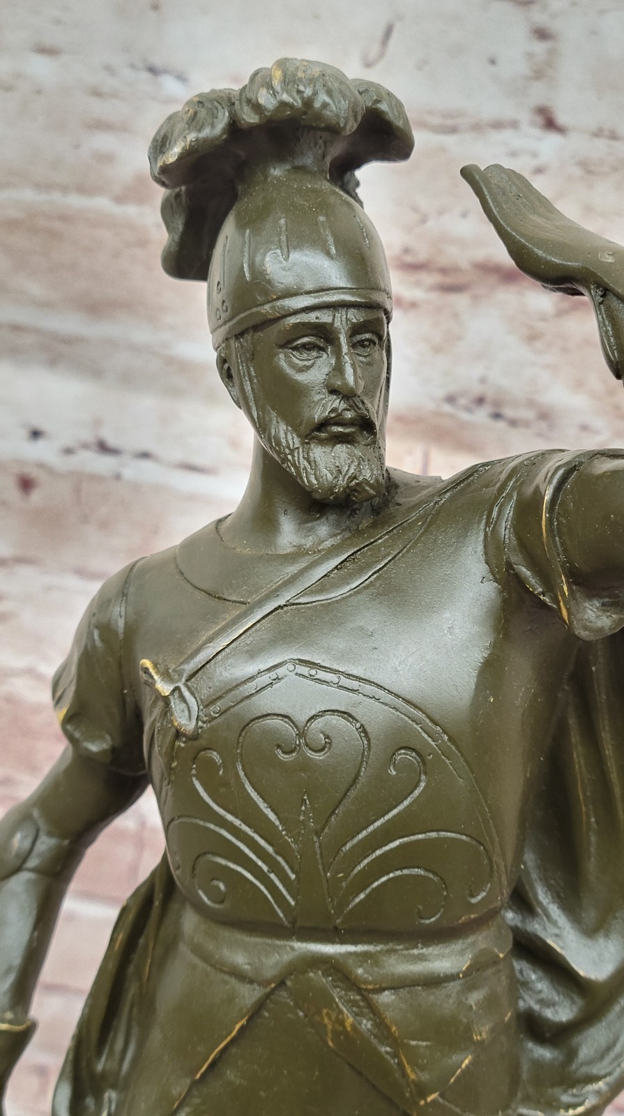 Historic Spanish Conqueror Warrior Bronze Sculpture Statue by E. Drouot Statue