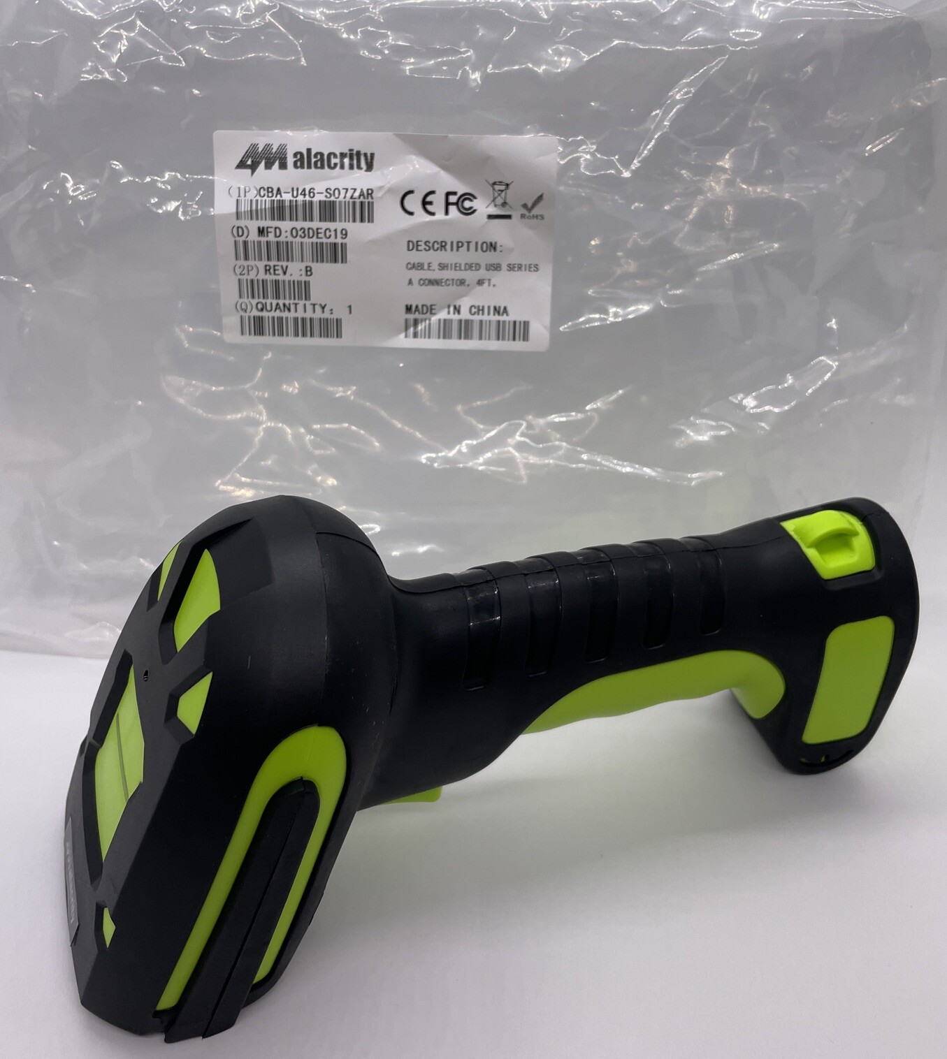 Alacrity MJ-2020DB Industrial Barcode Scanner & Cradle Wireless Bluetooth
