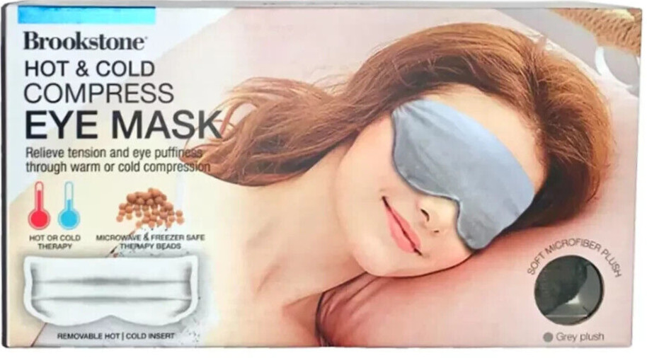 Brookstone - Hot & Cold Compress Eye Mask Microwave & Freezer Safe Therapy Beads