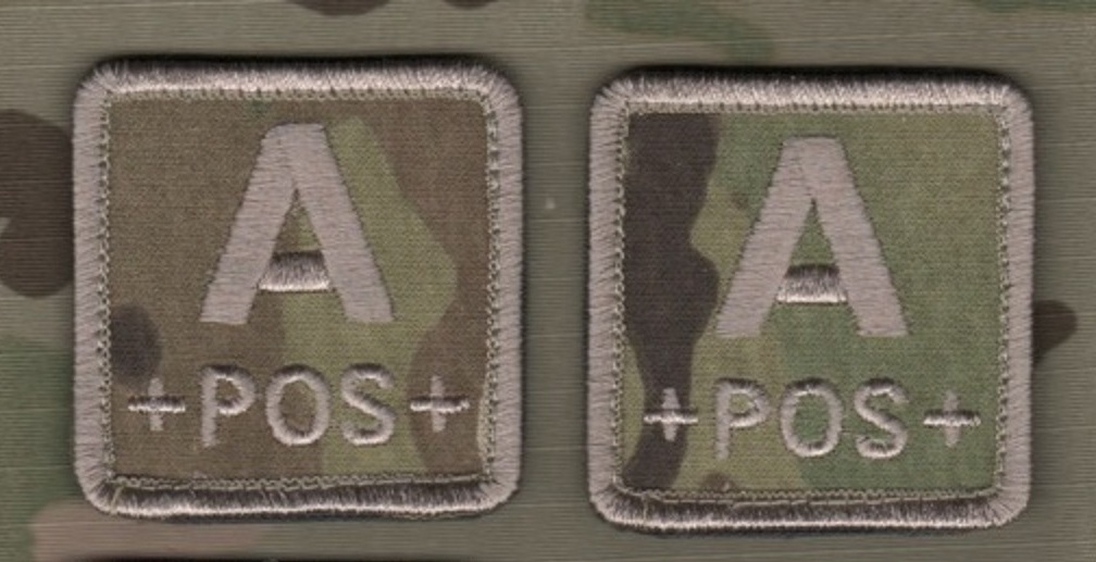 AFSOC PJ USMC RANGER FORCE RECON SEAL SFG JTF BLOOD-TYPE 2" vêlkrö 2-PC: A POS+