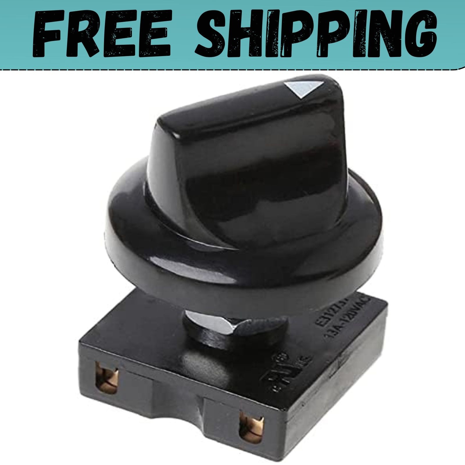 Black Fan Rotary Switch 4 Position 3 Speed Selector Switch Governor with Button