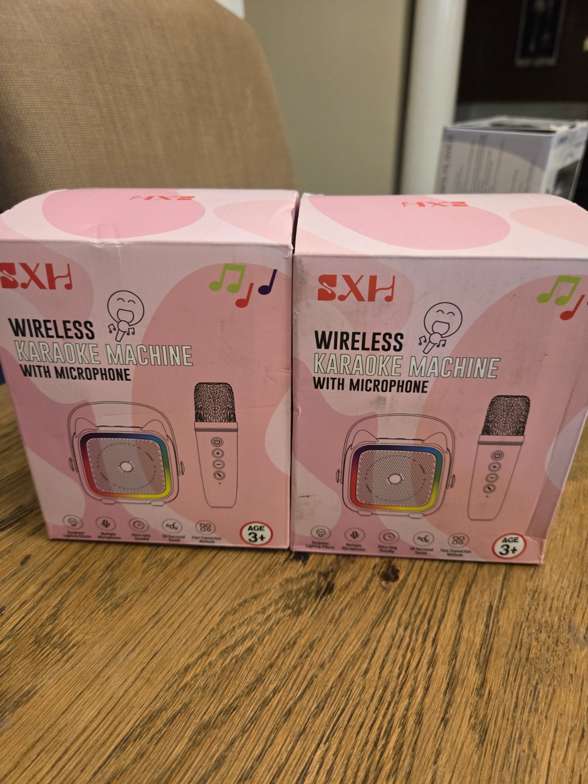 2 PACK! Wireless Mini Karaoke Machine with 2 Microphones Bluetooth Speaker - NEW